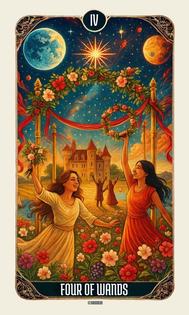 Card 4 Of Wands Tarot Meaning Minor Arcana Tarot Card Meanings Card 4 Of Wands Tarot Meaning Minor Arcana Tarot Card Meanings